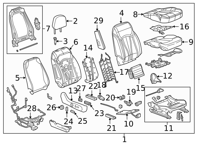 Genuine GM Jet Black Front Head Restraint 23425570