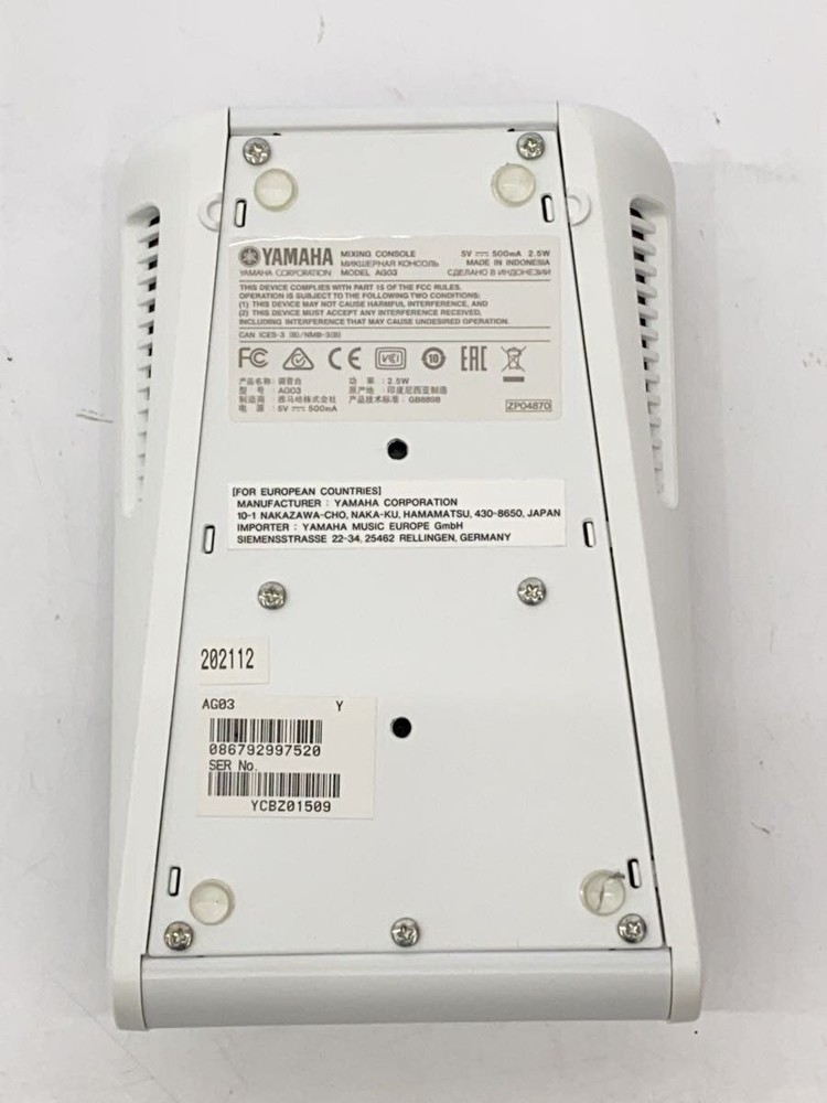 YAMAHA AG03 MIXER Used