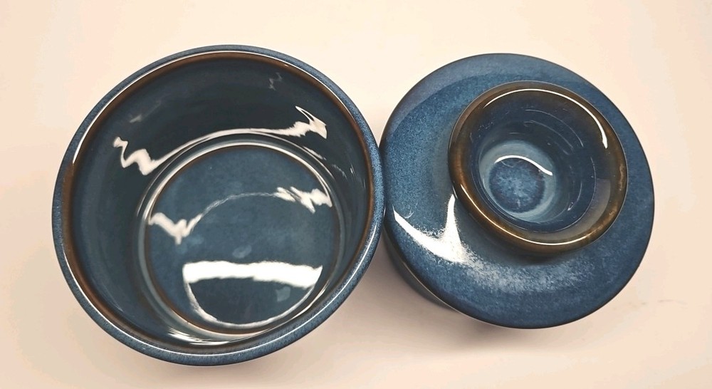 Ceramic Blue Butter Bell Crock