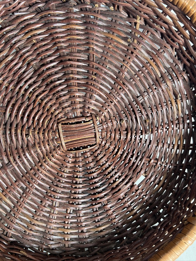 Rooster Design Wicker Brown Basket
