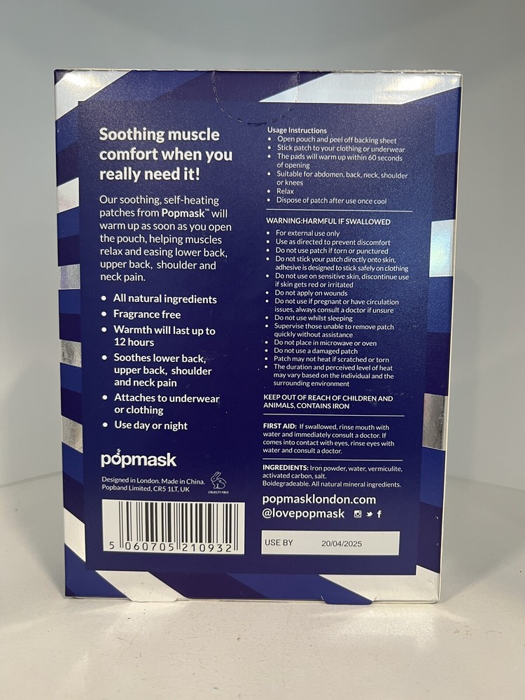 Popmask Bare Hug Heating Patches 3-Pack EXP:20/04/2025