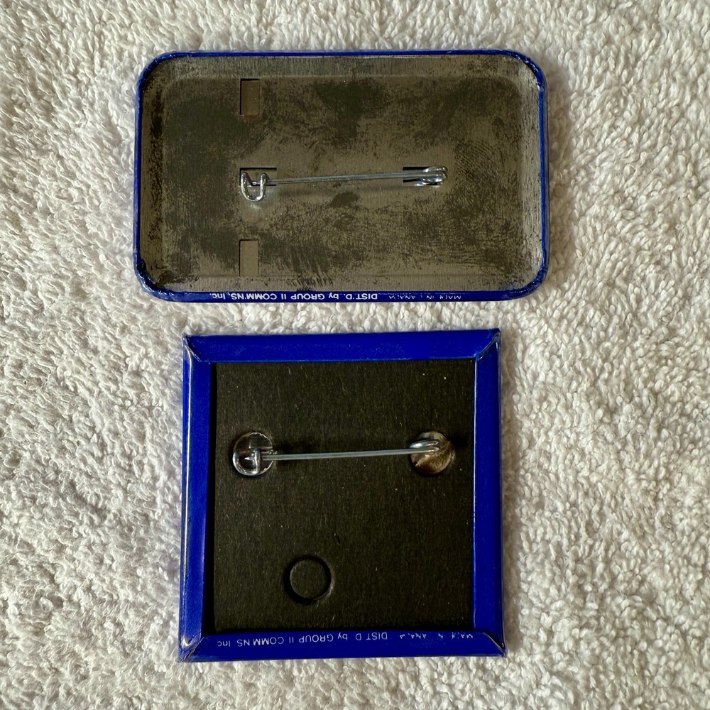 1980s Mcdonald's Employee Pin Back "Make It MAC TONIGHT" Square & Rectangle Moon