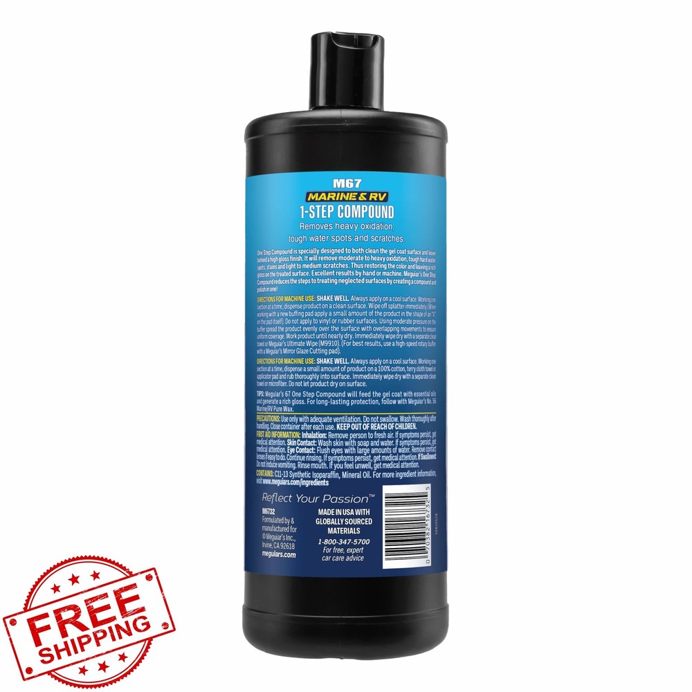 Meguiar's M6732 Marine RV Compound 32 Oz Oxidation Removal