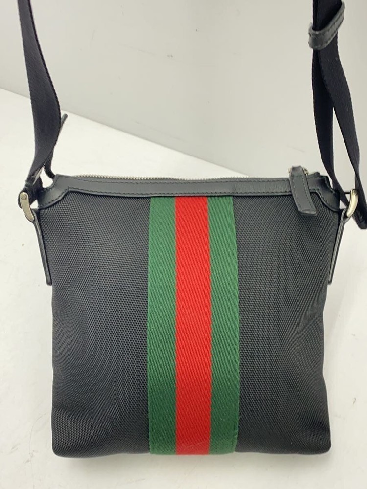 GUCCI shoulder bag sherry canvas Black Used