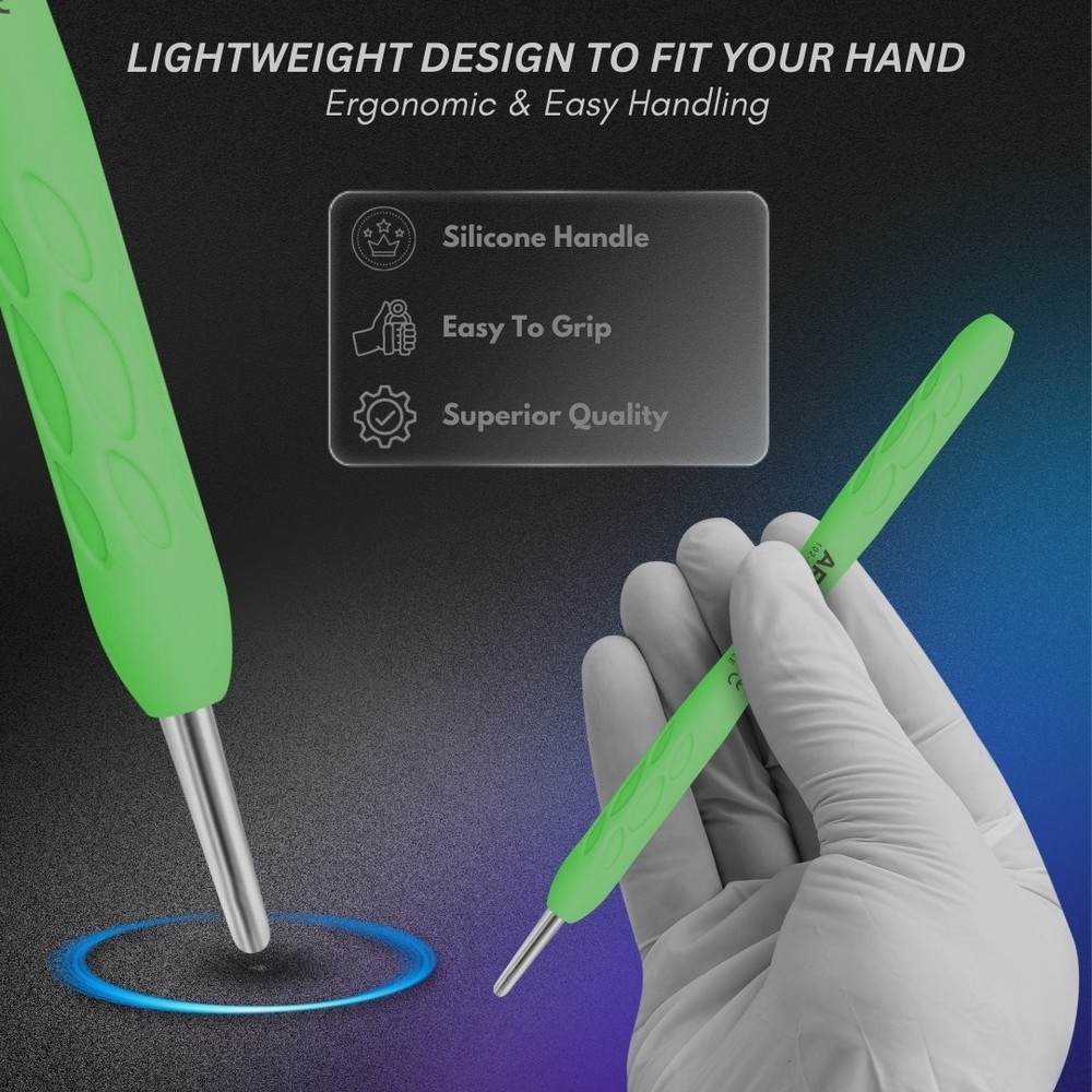 Silicone Coated Mouth Mirror Handle Light Green Cone Socket Dental Instruments