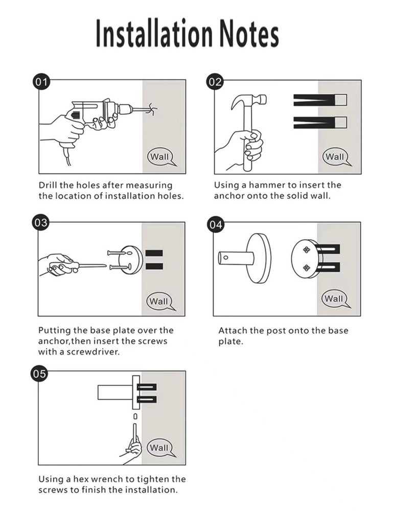 6pcs Bathroom Hardware Accessories Set Towel Bar Set Silver