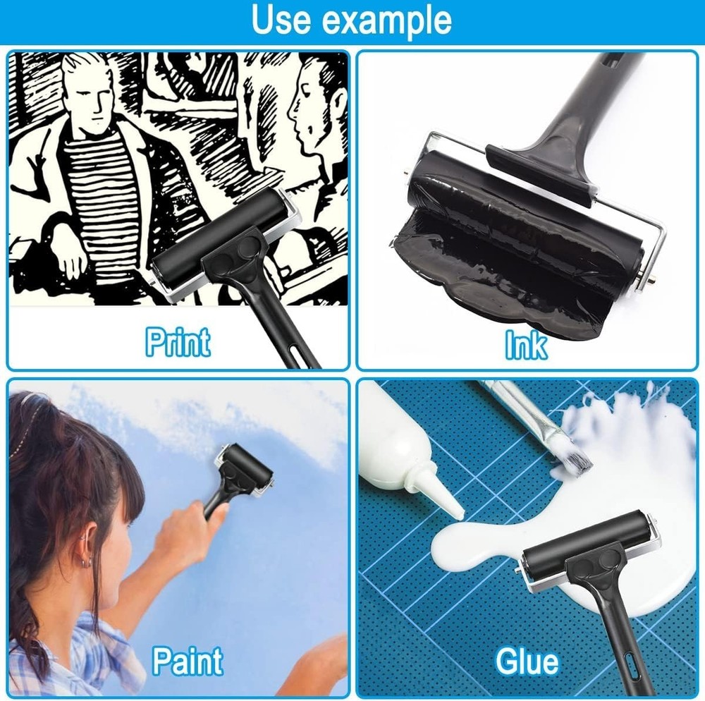 High-Quality 8" Rubber Roller for Construction Tools