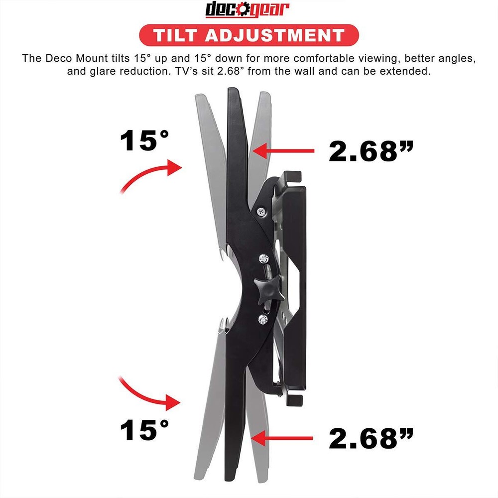 Deco Mount 37"-100" Full Motion TV Wall Mount Bracket with Tilt Function