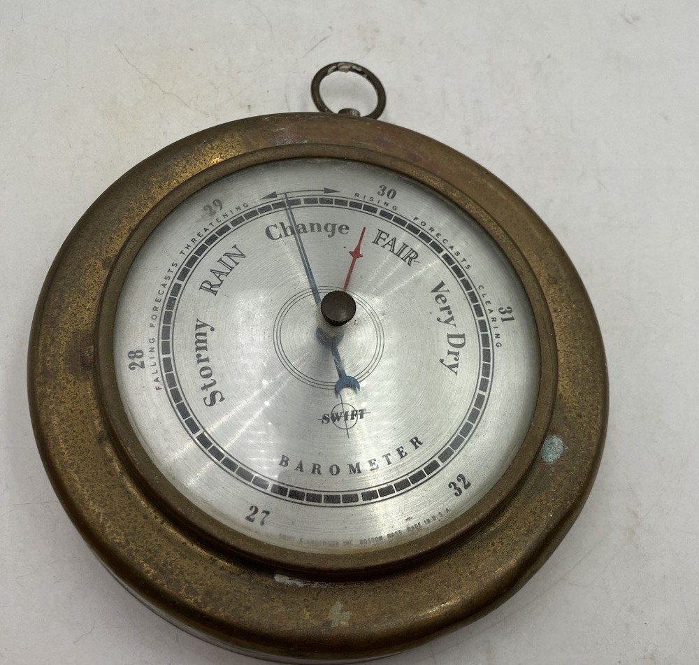 Swift & Anderson Wall Barometer Brass 5" Vintage Untested