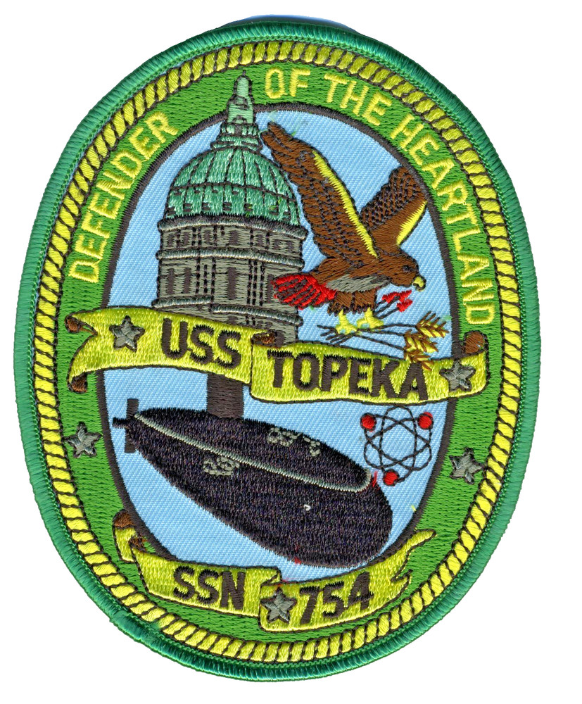 USS Topeka SSN 754 - Sub, capitol bldg. & Eagle BC Patch Cat No B377