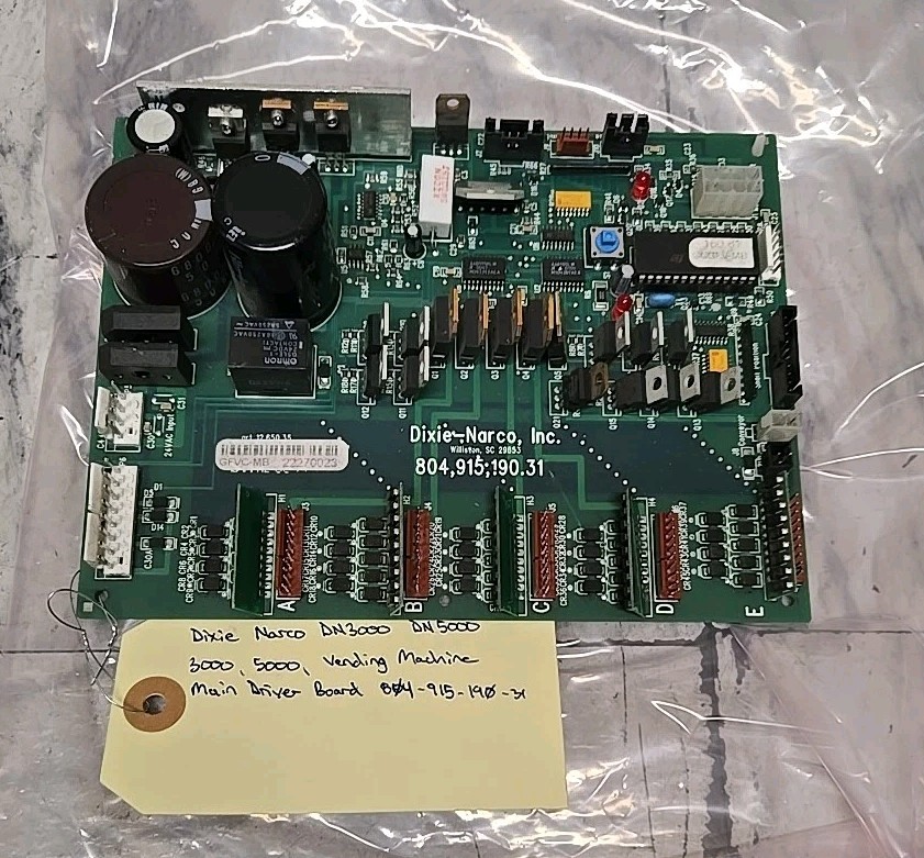 Dixie Narco 3000, 5000 Soda Vending Machine Driver Board Dn3000 Dn5000
