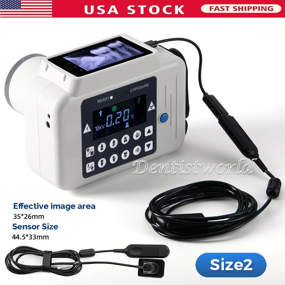 Dental x-ray machine with display screen for instant image viewing no Shield