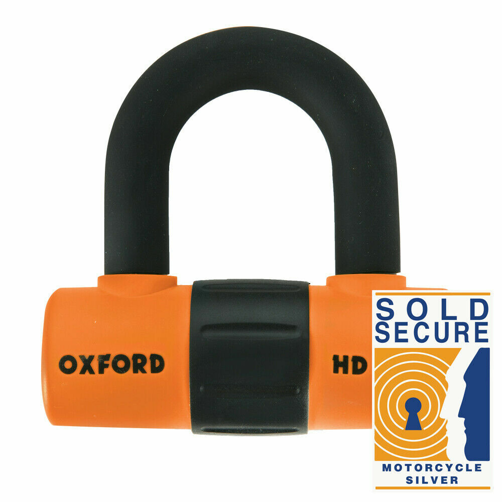 Oxford Motorcycle Security HD Max Brake Disc Lock Orange Sold Secure