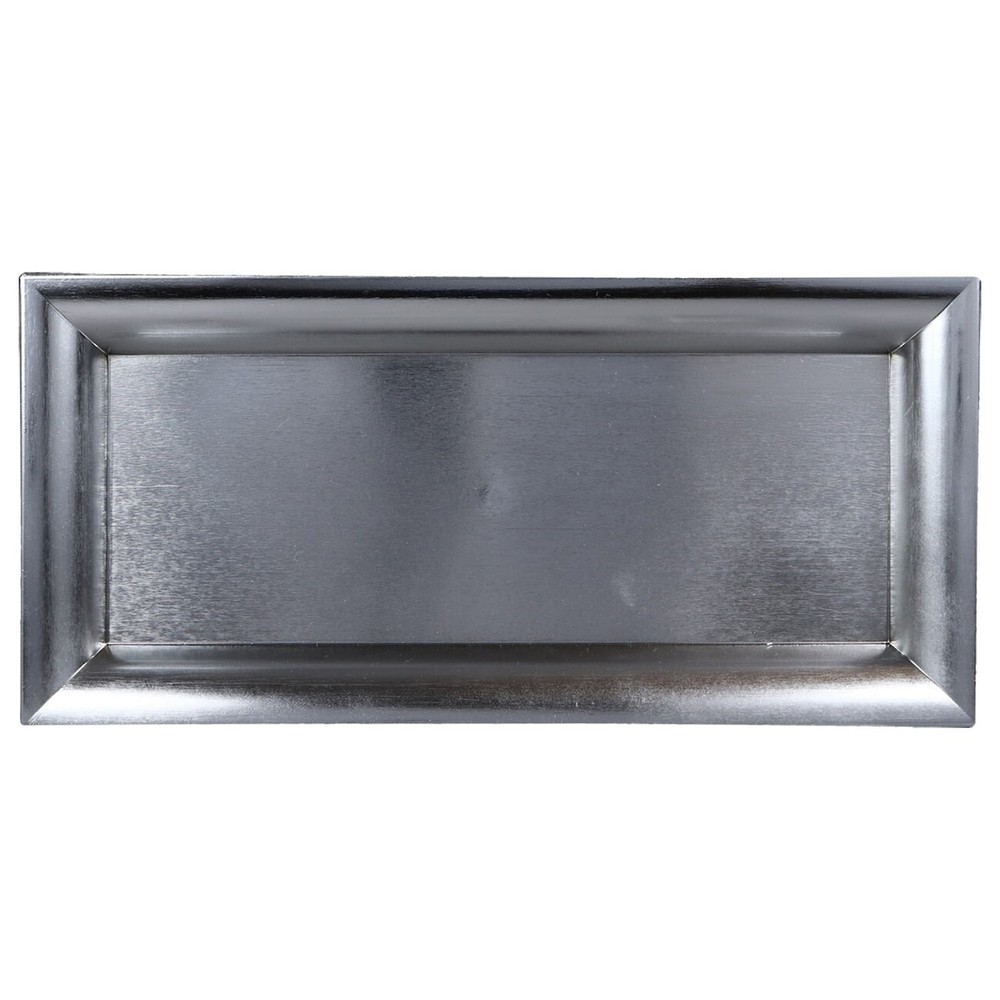 NEW Two (2) Rectangular Plastic Silver Charger Plates (14.25x6.75) - FREE Ship!!