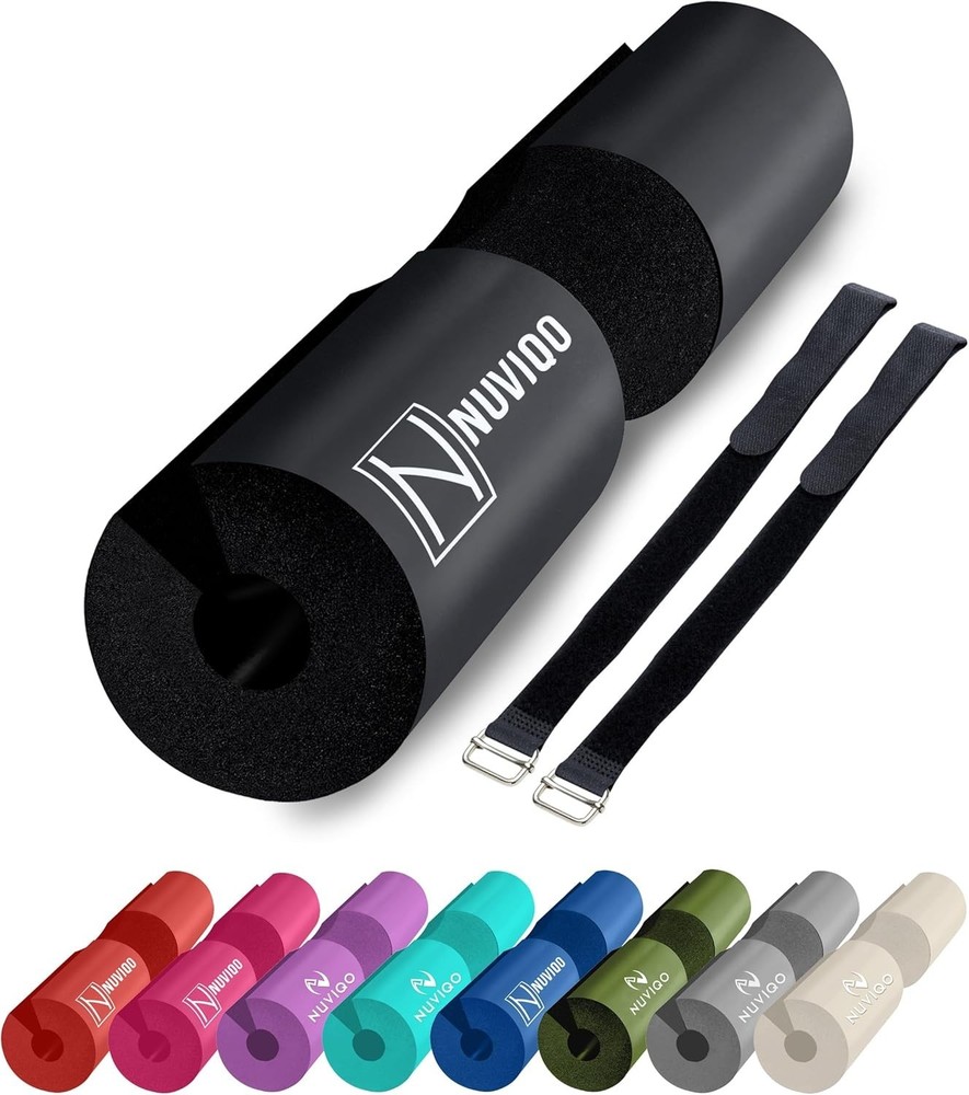 Black Barbell Pad for Lunges, Squats and Hip Thrust, for Standard & Olympic Bars