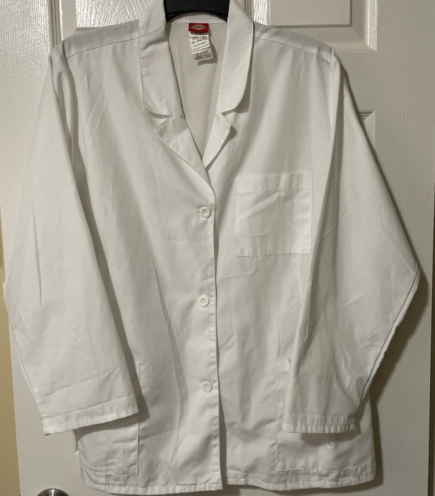 Dickies White Unisex Lab Jacket  2xl