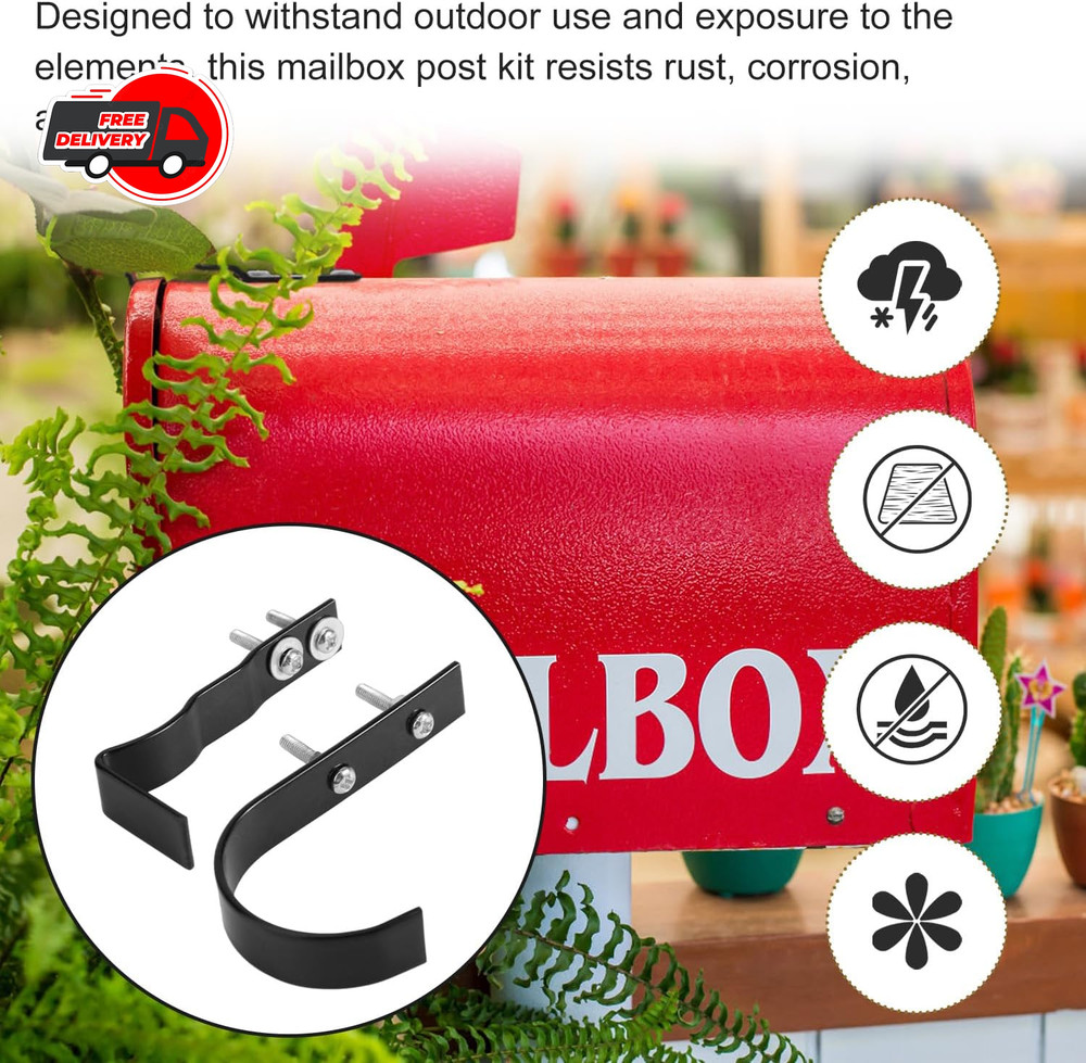 Mailbox Latch and Handle Kit, Metal Secure Replacement Set for black, silver