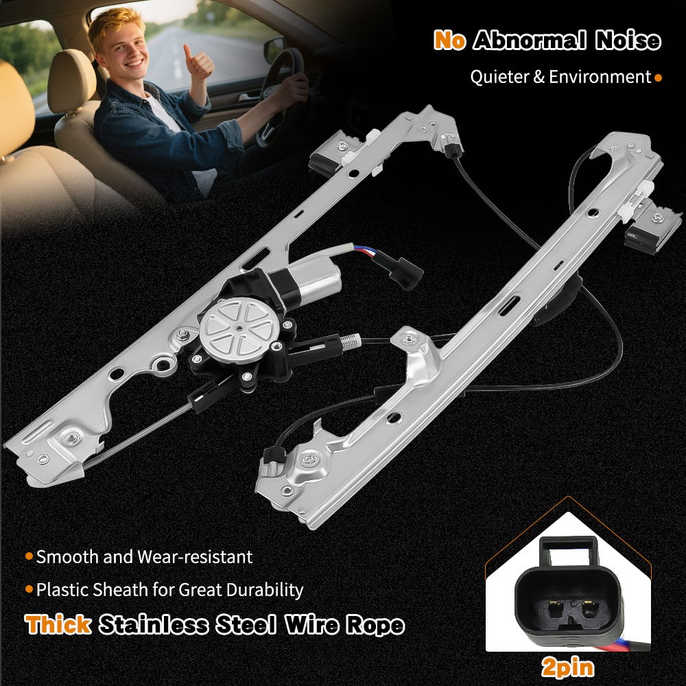 Power Window Regulator w/ Motor Front Driver Left Side For Chevy Silverado GMC