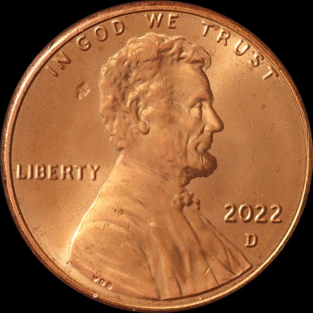 2022 D Shield cent error - Strikethrough