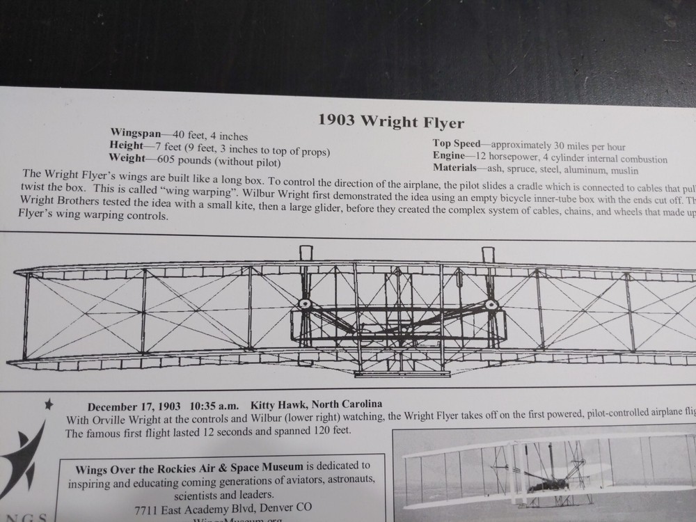 1903 Wright Flyer Brochure