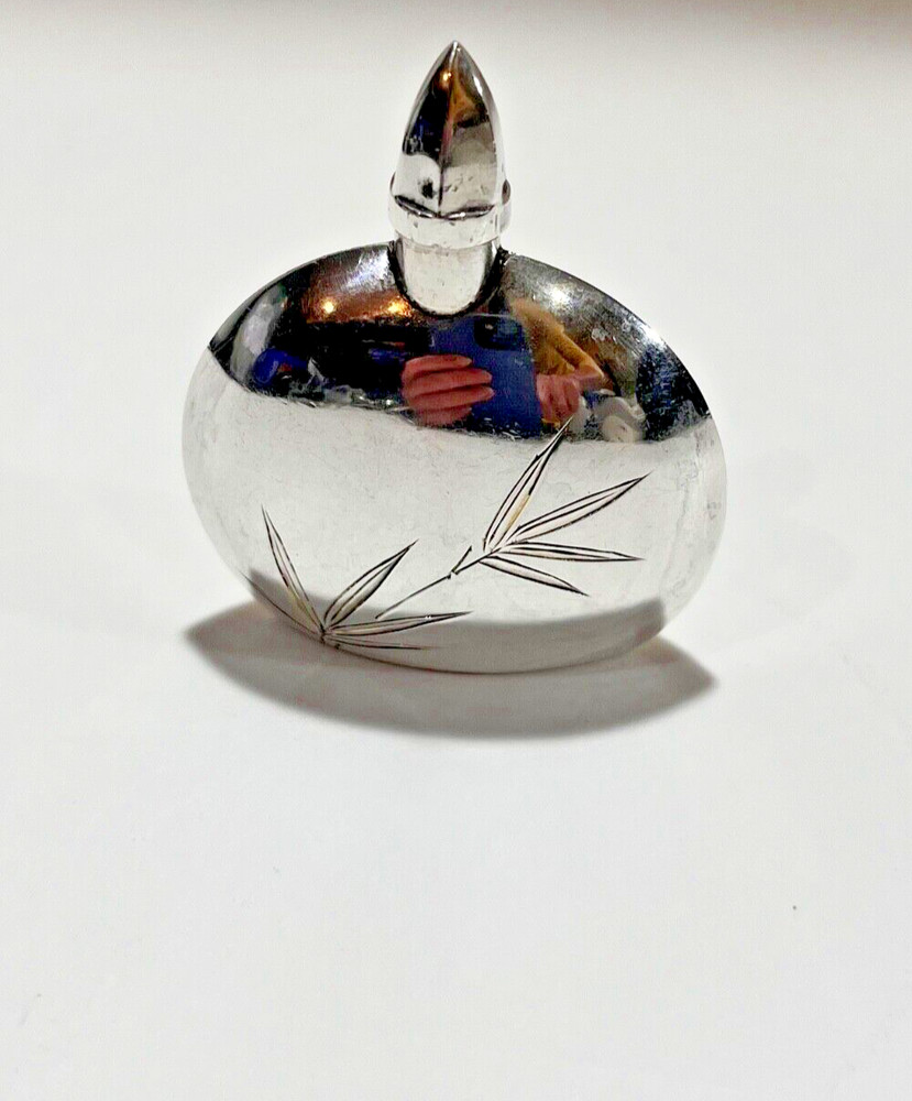 950 Silver Miniature Perfume Bottle Chased Work 13.4 Grams