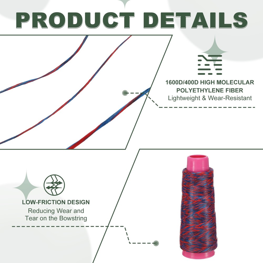 Archery Bow String Serving Thread Bowstring Thread 1600D & Red/Blue