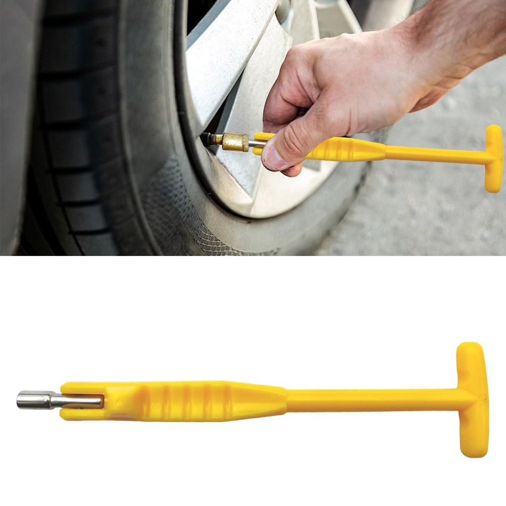 Car Tire Valve Stem Puller/Installer Tool with T Handle, No Scratch Wheel Val...