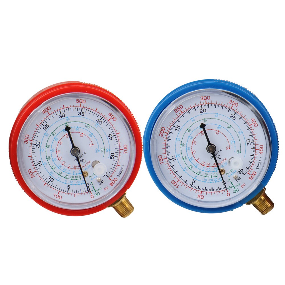 2X REPLACEMENT MANIFOLD GAUGES HIGH AND LOW SIDE RED AND BLUE