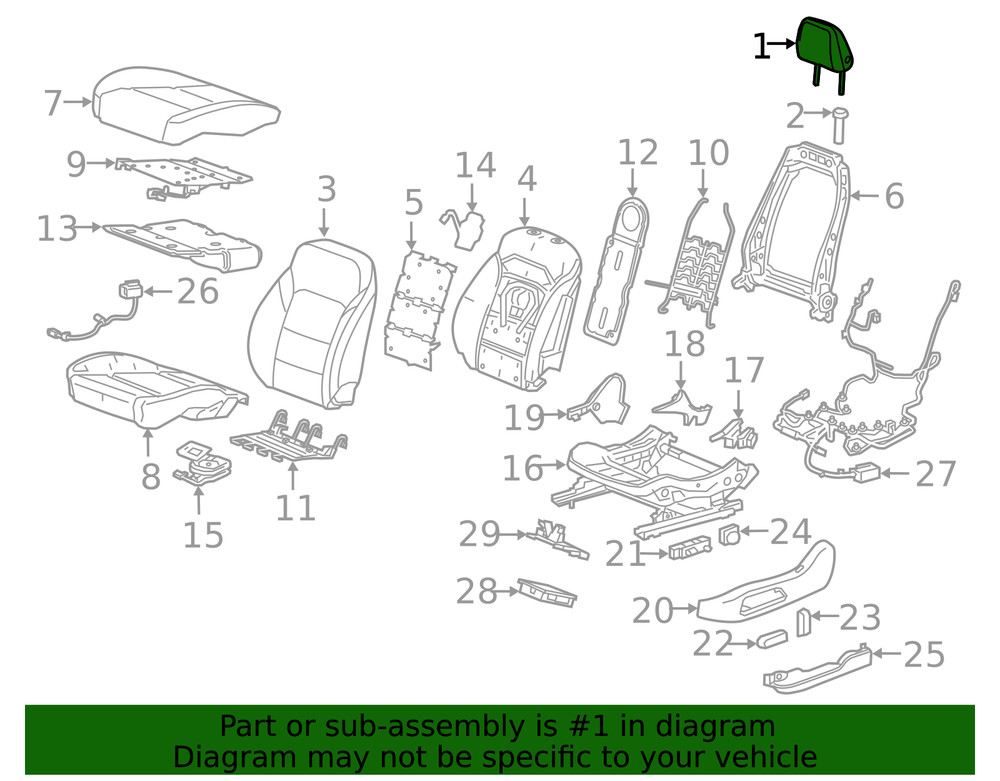 Genuine GM Headrest 87829322
