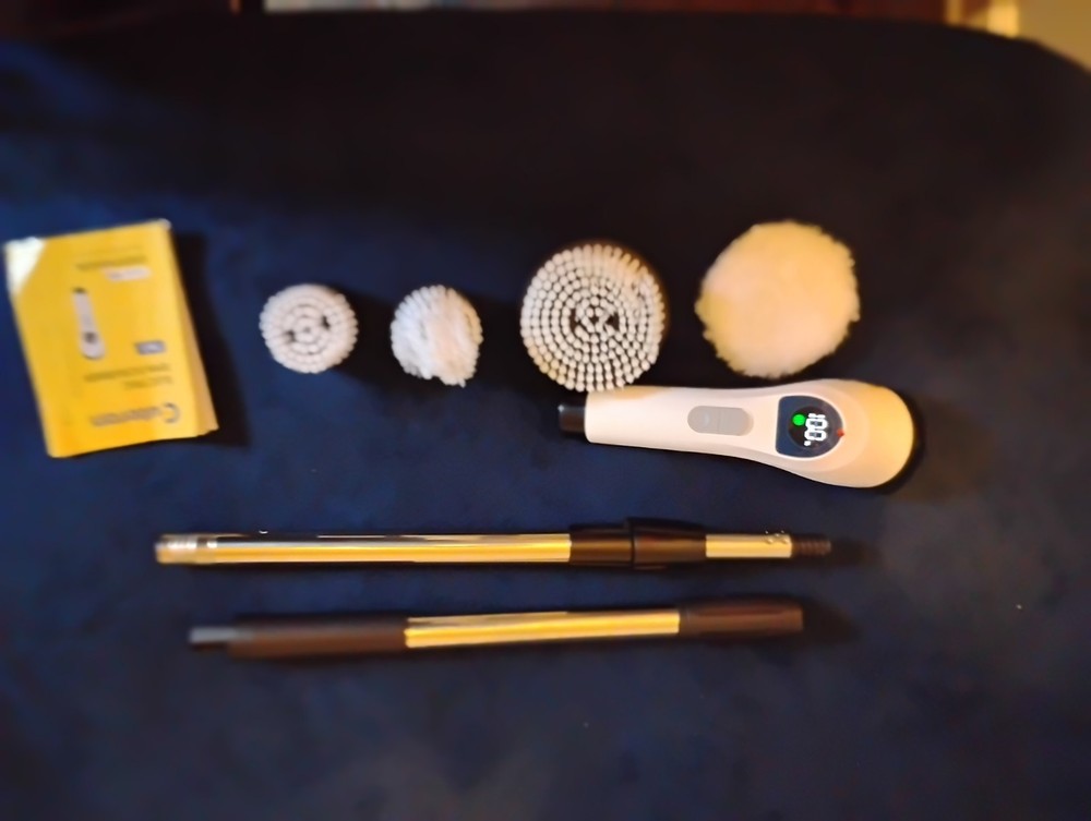 Guteran Power Brush with Interchangeable Heads, Extendable Handle