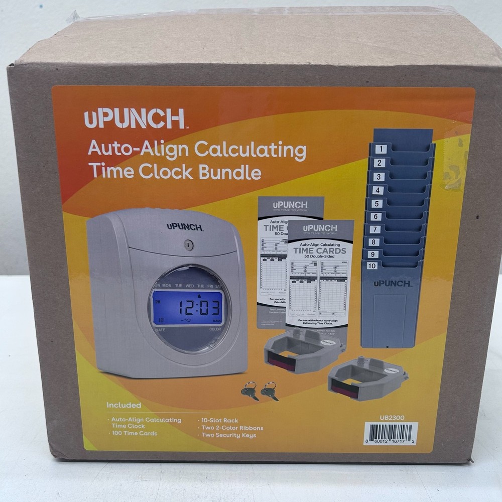 uPUNCH Auto-Align Calculating Time Clock Bundle