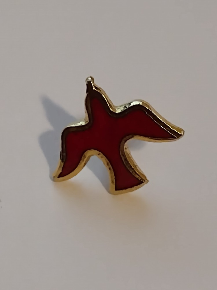 Tiny Red Dove Bird Tack Pin