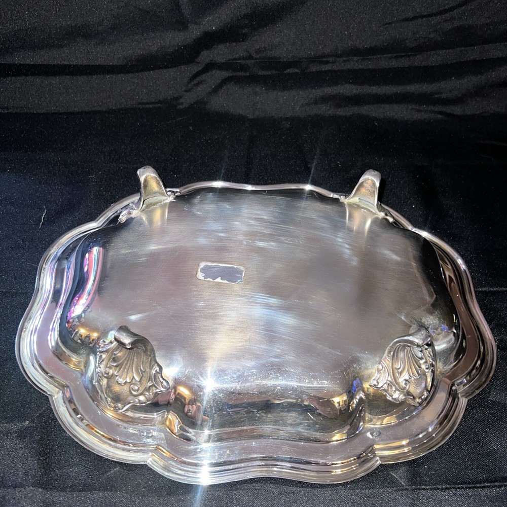 Vintage Silver Plated Dome Cover Footed Serving Dish