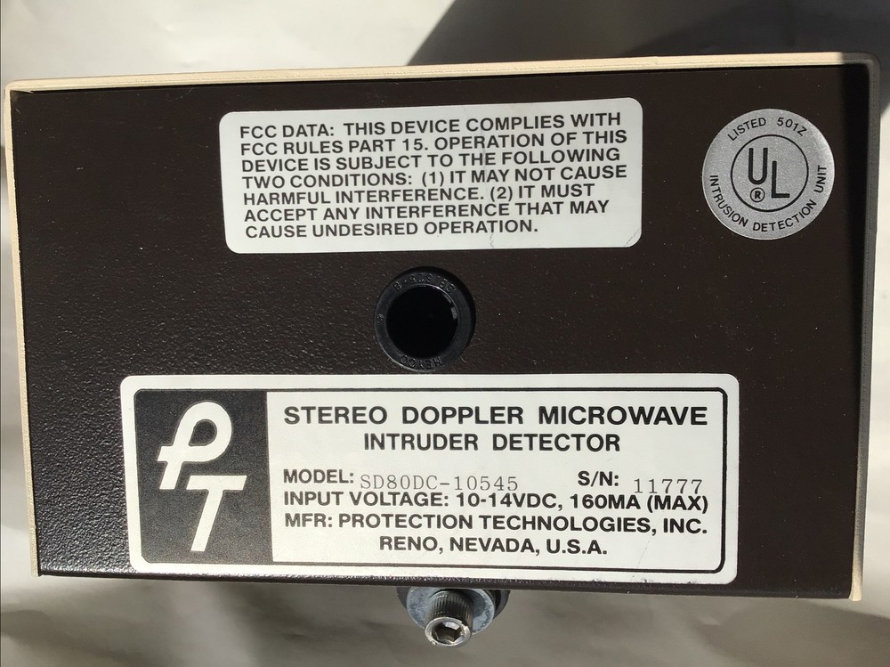 Protection Technologies inc Intruder Detector SD80DC-10545