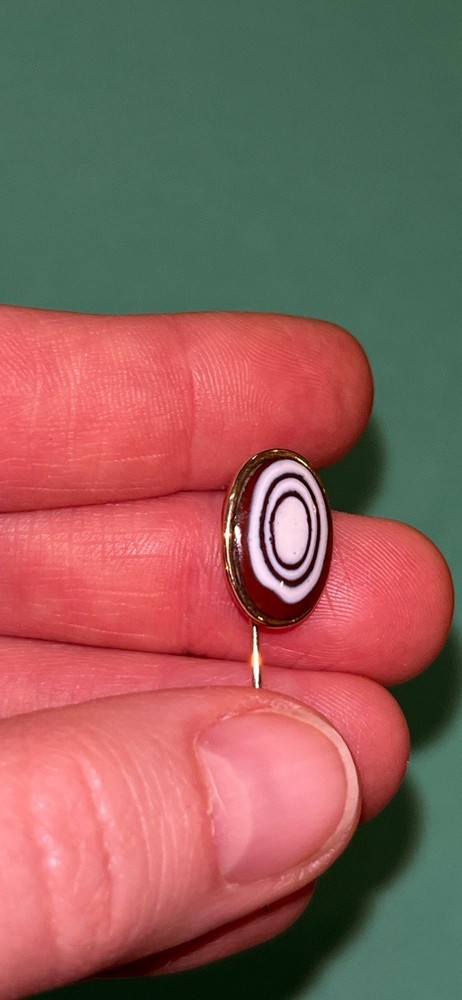 Antique & VTG Monogram “C” Initial & Unique Polished Agate Stick/Hat/Lapel Pins