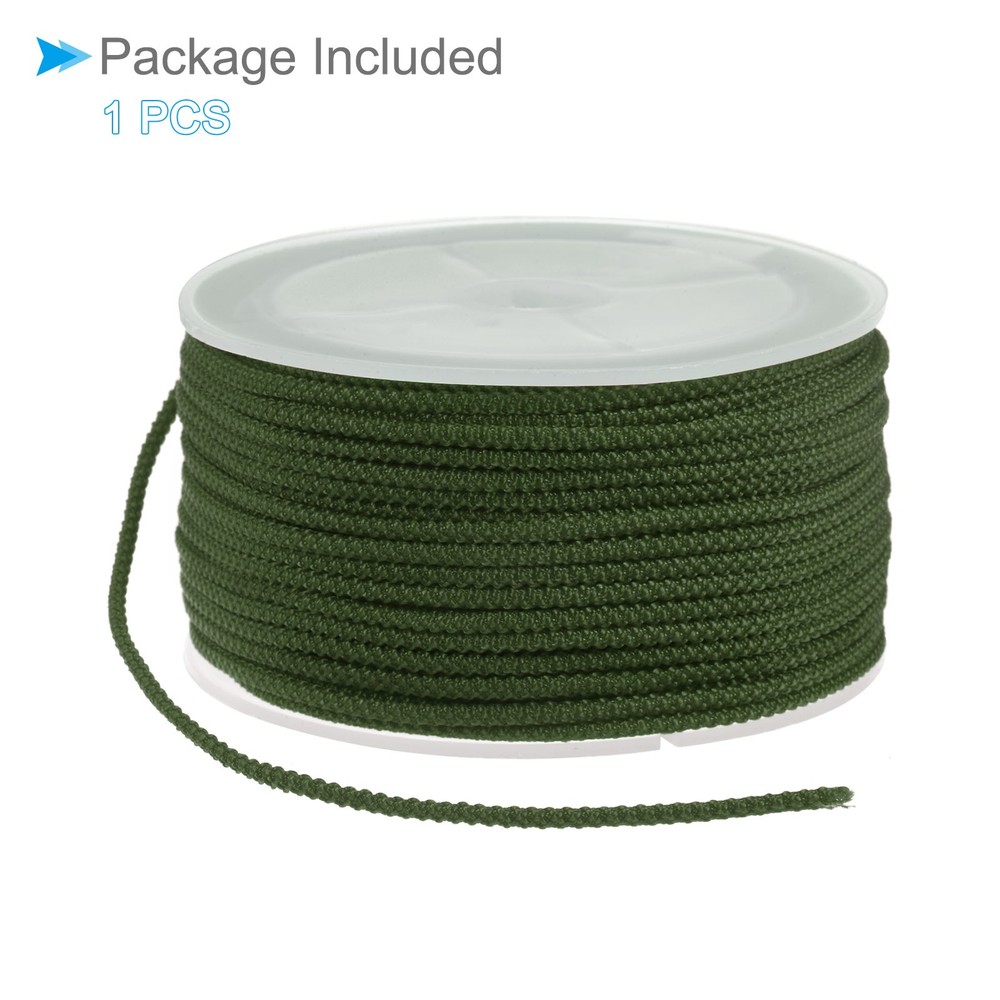 Nylon Thread 2mm 15m String for DIY Craft Dark Olive Green