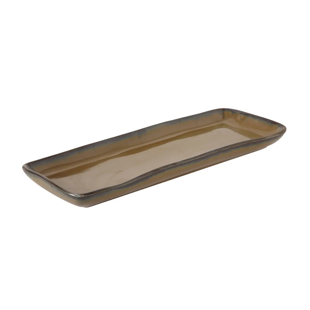 Tuxton China Inc GAJ-551 Artisan 13-3/4" Mojave Ceramic Rectangular Tray - 1 Doz