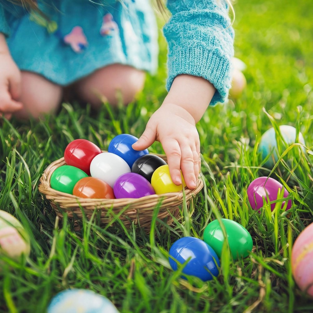 Easter Eggs 2.4” - Black Fillable Easter Eggs - 120 Pcs Easter Basket Stuffer...