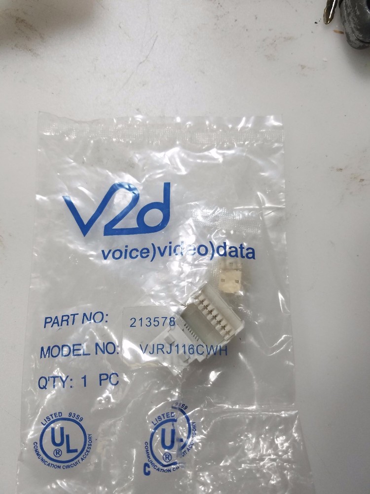 V2D TELEPHONE KEYSTONE JACK RJ11