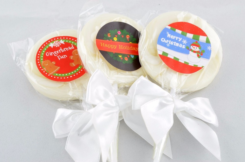 Red Stocking Personalized Christmas Round Sticker Labels-7 size avaiable