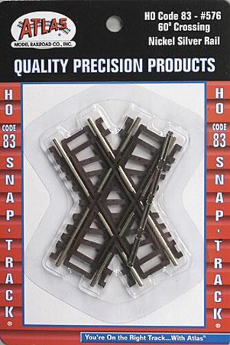 Atlas Code 83 60 Degree Crossing - HO Scale Nickel Silver Model Train Track