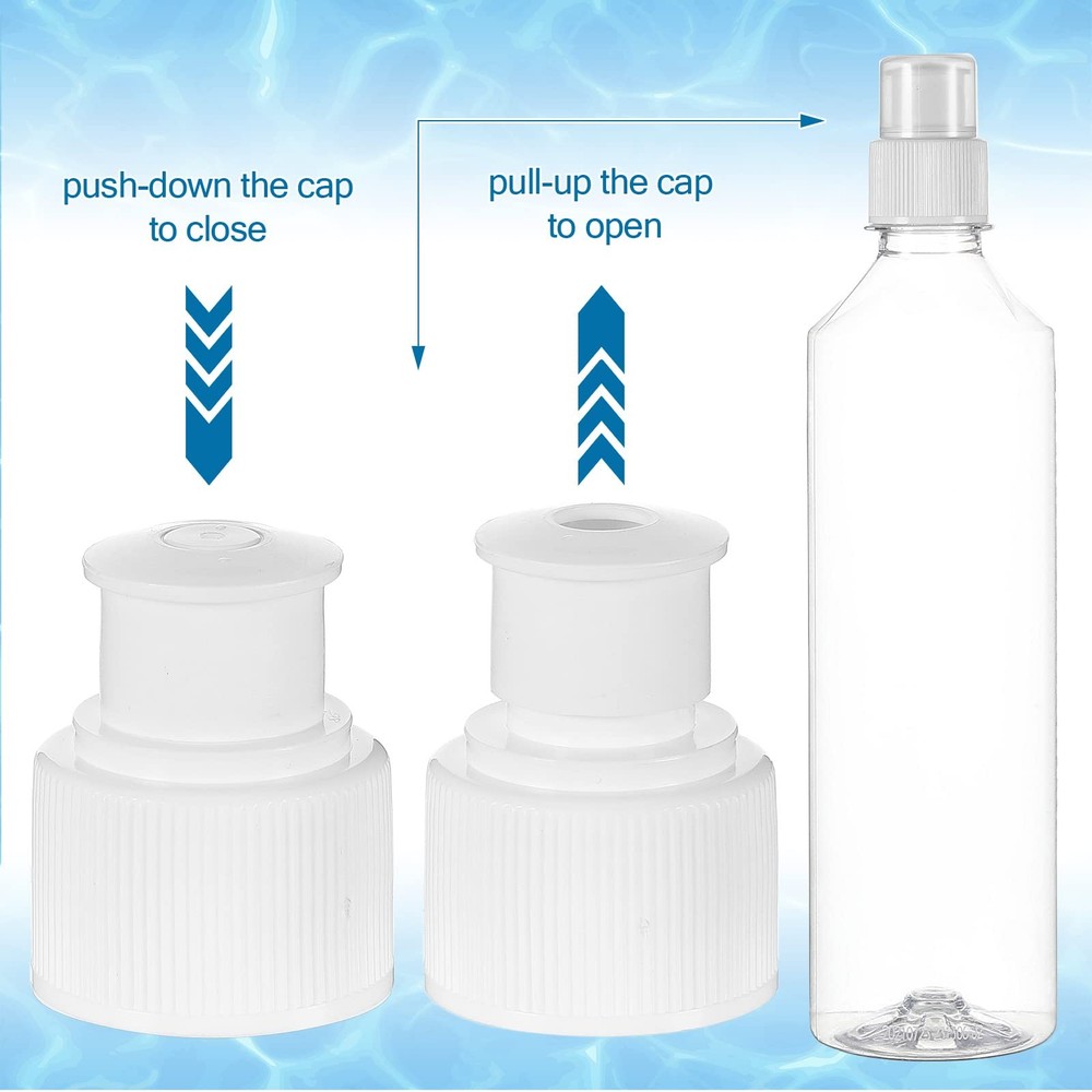 Plastic Push Pull Replacement Caps 28 Mm Twisted Sport Bottle Lid Reusable Water