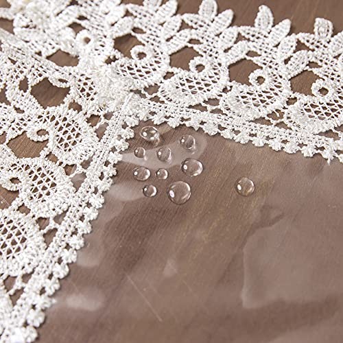 Clear Plastic Table Cover Protector 104" x 60" (Rectangular) Light Beige