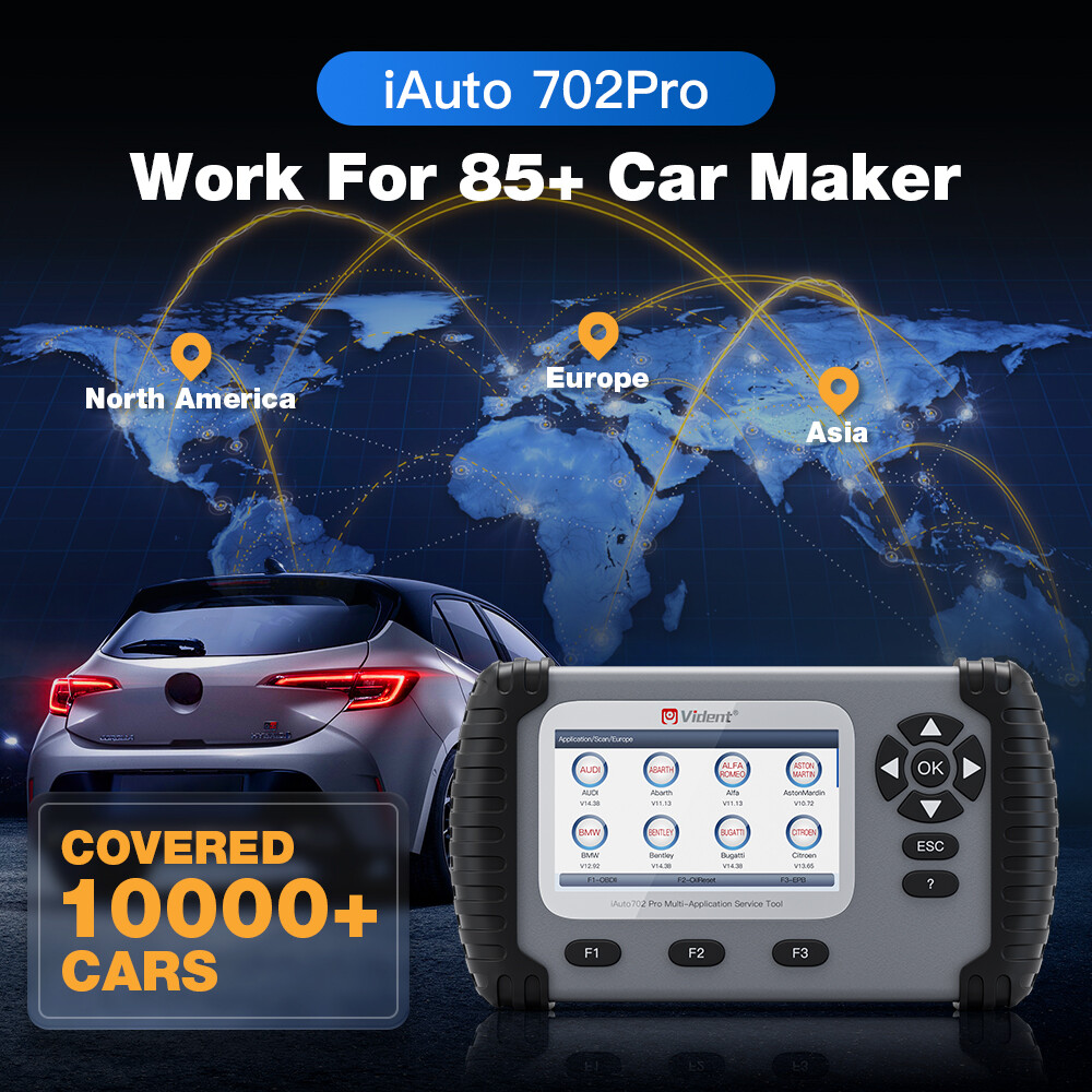 Vident iAuto702Pro Bidirectional ABS & SRS 2-System Diagnosis Key Programming