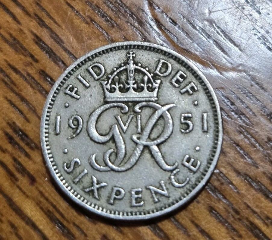British sixpence coin