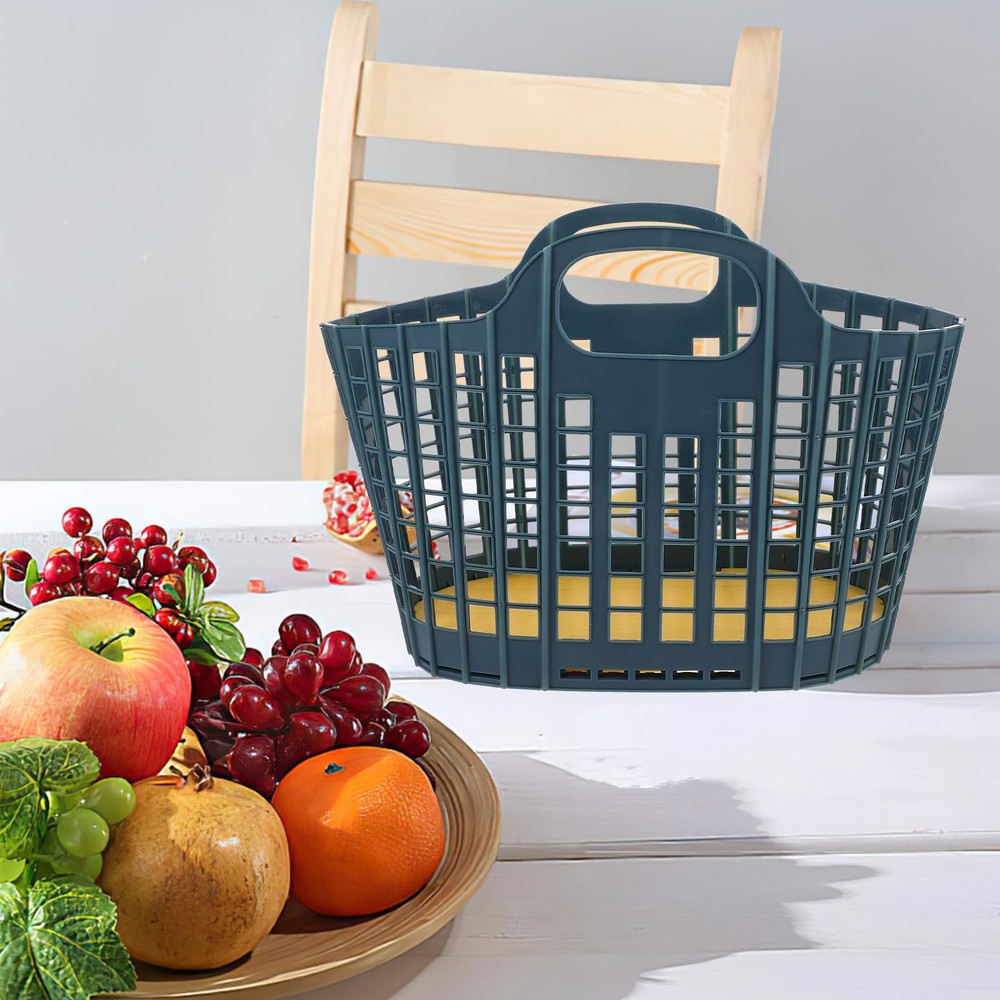 Foldable Handbasket with Handle 2-Pack for Fruit and Vegetable Storage Kitche...