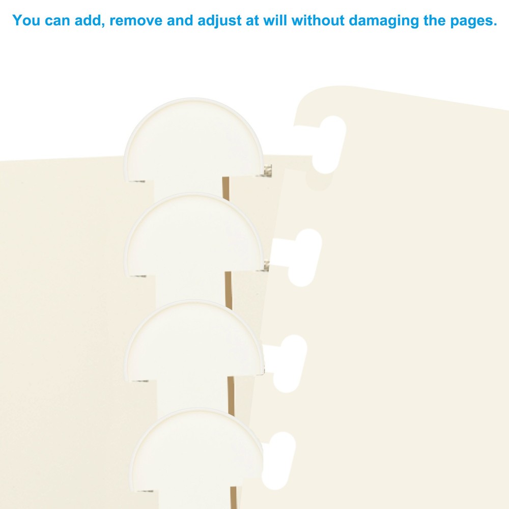 2 inch Plastic Book Binding Discs, 8Pcs Discbound Expansion Discs Round, White