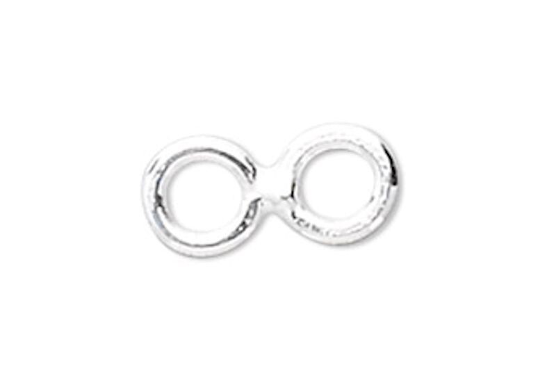 10 Sterling Silver 6x3mm 2 Ring Cluster Stack Link Connectors