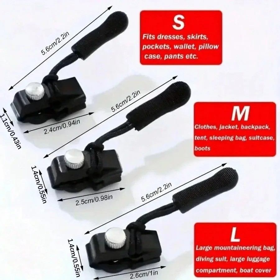 12 Pack Universal Quick‑Fix Zipper Repair Kit– Detachable Slider Replacement
