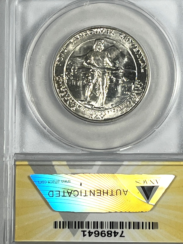 1925 Vancouver Commemorative Half Dollar : ANACS MS65